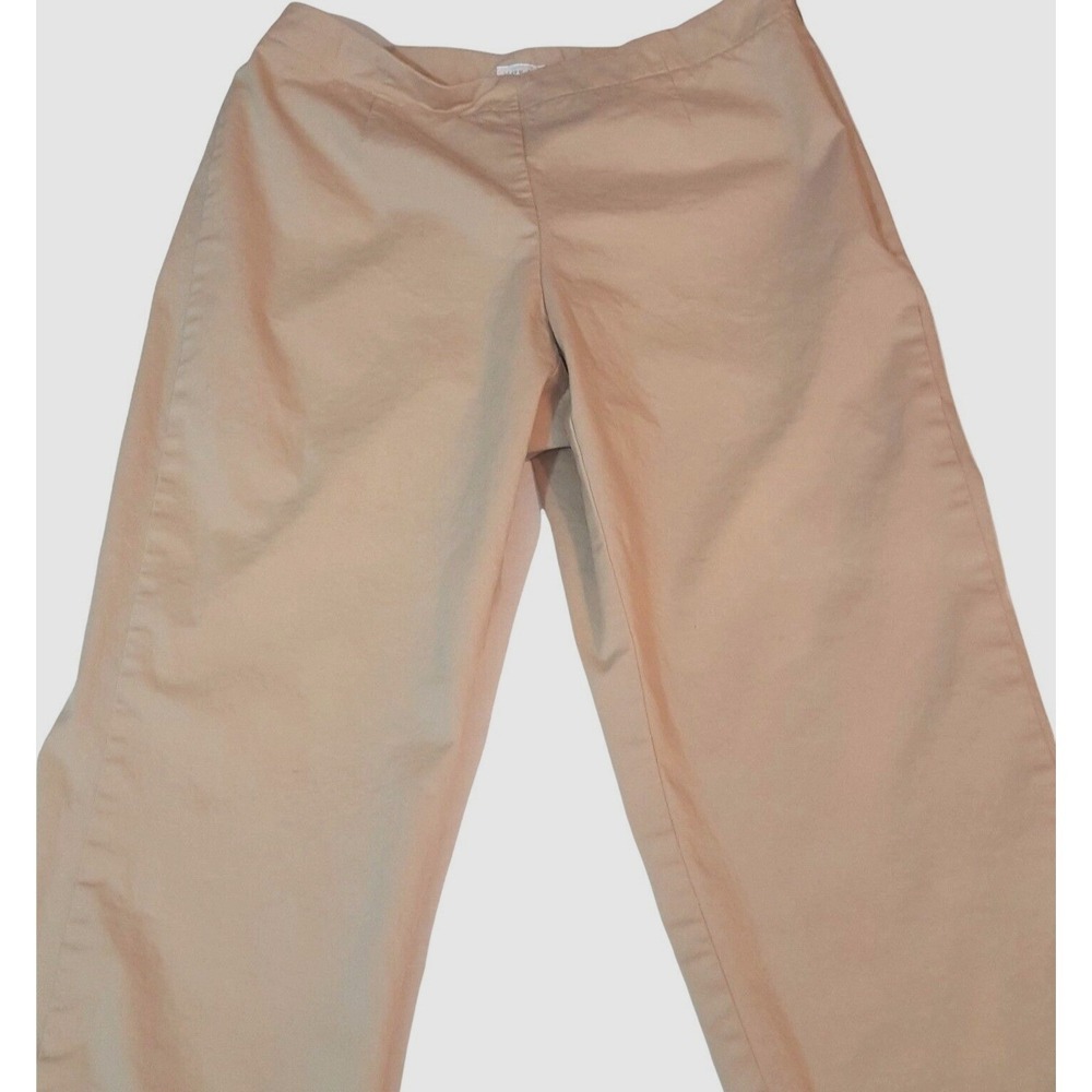Liz Claiborne Michaela Capri Pants Women's 8 Stretch Tan Have to Have Side Zip